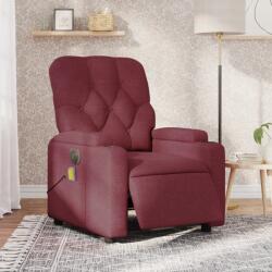 vidaXL Fotoliu electric de masaj rabatabil, rosu vin, textil GartenMobel Dekor (3204701)