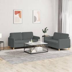 vidaXL Set de canapele cu perne, 2 piese, gri închis, textil GartenMobel Dekor (3202087) Canapea