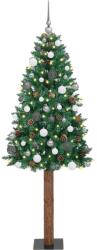 vidaXL Brad de Craciun subtire Verde 210 cm PVC si lemn de PIN masiv GartenMobel Dekor (3394876)