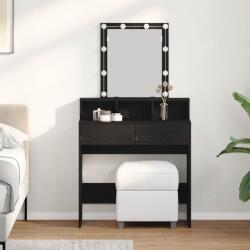 vidaXL Masa de toaleta Stejar negru 80 x 41 x 144.5 cm Lemn compozit GartenMobel Dekor (862302)