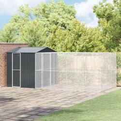 vidaXL Cusca pentru pasari Antracit 635 x 304 x 247 cm Otel Galvanizat GartenMobel Dekor (3325166)
