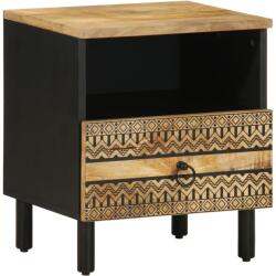 vidaXL Dulap de pat, negru, 40x33x46 cm, lemn masiv de mango brut GartenMobel Dekor (4018634)