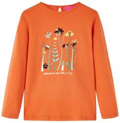 vidaXL Tricou pentru copii cu maneci lungi, portocaliu ars, 104 GartenMobel Dekor (13615)