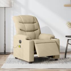 vidaXL Fotoliu electric de masaj rabatabil, crem, textil GartenMobel Dekor (3206644)