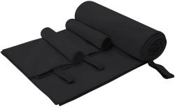 vidaXL Set de Prosoape Sport 3 pcs Negru Poliester si poliamida GartenMobel Dekor (42011499) Prosop