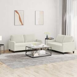 vidaXL Set de canapele cu perne, 2 piese, crem, catifea GartenMobel Dekor (3201504) Canapea