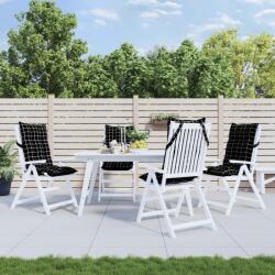 vidaXL Perne scaun cu spatar înalt, 4 buc. negru carouri textil oxford GartenMobel Dekor (377651)
