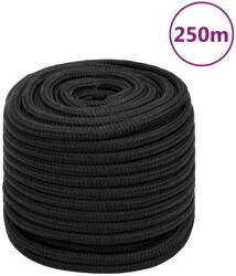 vidaXL Franghie de barca, negru complet, 16 mm, 250 m, polipropilena GartenMobel Dekor (152522)