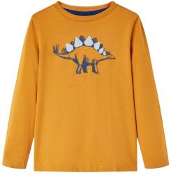 vidaXL Tricou pentru copii cu maneci lungi ocru închis 104 GartenMobel Dekor (12855)