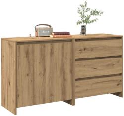 vidaXL Bufeta 2 piese din lemn de stejar artizanal GartenMobel Dekor (3329178) Comoda