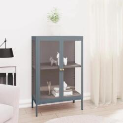 vidaXL Servanta, antracit, 75x35x105 cm, otel si sticla GartenMobel Dekor (336072) Comoda