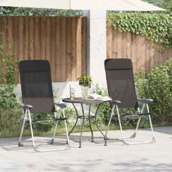 vidaXL Scaune de camping pliante, 2 buc. , negru, aluminiu GartenMobel Dekor (44305)