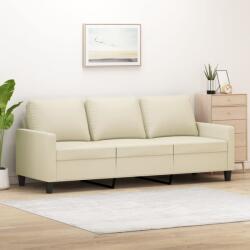 vidaXL Canapea cu 3 locuri, crem, 180 cm, piele ecologica GartenMobel Dekor (359143) Canapea