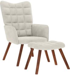 vidaXL Fotoliu relaxant cu taburet, catifea crem GartenMobel Dekor (4016830)