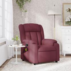 vidaXL Fotoliu de masaj rabatabil, rosu vin, material textil GartenMobel Dekor (373589)