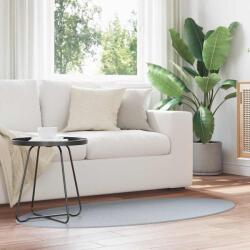 vidaXL Covor oval gri Huarte 80x150 cm, antiderapant, 100% poliester (4103635) Covor