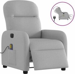 vidaXL Scaun reclinabil electric pentru masaj Cloud Grey Fabric GartenMobel Dekor (3302971)