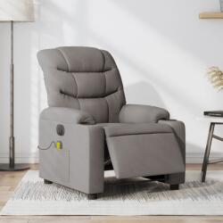vidaXL Fotoliu electric de masaj rabatabil, gri taupe, textil GartenMobel Dekor (3206643)