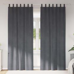 vidaXL Perdele opace 2 pcs Gri deschis 140 x 260 cm Catifea GartenMobel Dekor (4107297)