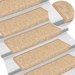 vidaXL Covorase pentru scari, 15 buc. , 65x21x4 cm, maro deschis, cu margini dreptunghiulare GartenMobel Dekor (326910) Covor
