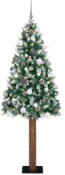 vidaXL Brad de Craciun subtire Verde 180 cm PVC si lemn de PIN masiv GartenMobel Dekor (3394898)