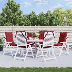 vidaXL Perne scaun cu spatar înalt 6 buc, rosu vin, tesatura Oxford GartenMobel Dekor (377631)