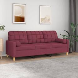 vidaXL Canapea cu 3 locuri cu pernute, rosu vin, 180 cm, textil GartenMobel Dekor (3200796) Canapea