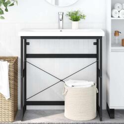 vidaXL Cadru chiuveta de baie, negru, 79x38x83 cm, fier GartenMobel Dekor (338501)