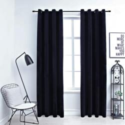 vidaXL Draperii opace cu inele, 2 buc. , negru, 140 x 225 cm, catifea GartenMobel Dekor (134489)