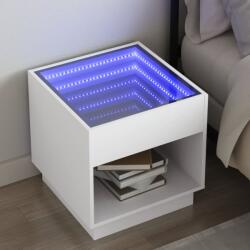 vidaXL Noptiera cu LED infinity, alb, 50x50x50 cm GartenMobel Dekor (3284084)