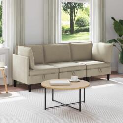 vidaXL Set de mobilier pentru living 3 pcs Nisipiu Tesatura GartenMobel Dekor (3413788) Canapea