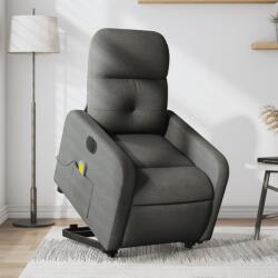 vidaXL Fotoliu electric masaj rabatabil cu ridicare, gri închis textil GartenMobel Dekor (3206823)