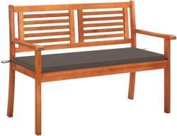 vidaXL Banca gradina 2 locuri, cu perna, 120 cm, lemn masiv eucalipt GartenMobel Dekor (3060977)