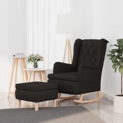 vidaXL Fotoliu balansoar cu taburet, negru, material textil GartenMobel Dekor (3121274)
