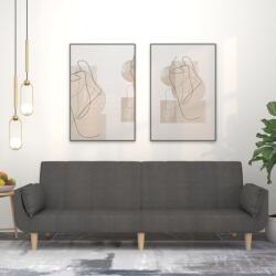vidaXL Canapea extensibila cu 2 locuri, 2 perne, gri închis, textil GartenMobel Dekor (375870) Canapea