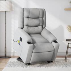 vidaXL Fotoliu electric masaj rabatabil cu ridicare, gri închis textil GartenMobel Dekor (3206582)