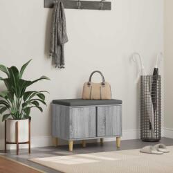 vidaXL Banca pentru hol cu perna cu usa Gri Sonoma 60 x 38 x 46 cm GartenMobel Dekor (891525)