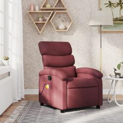 vidaXL Fotoliu de masaj rabatabil, rosu vin, material textil GartenMobel Dekor (371704)