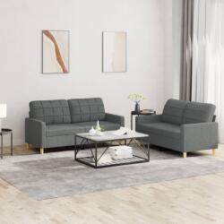 vidaXL Set de canapele cu perne, 2 piese, gri închis, textil GartenMobel Dekor (3201275) Canapea