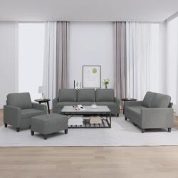 vidaXL Set de canapele cu perne, 4 piese, gri închis, textil GartenMobel Dekor (3201437) Canapea