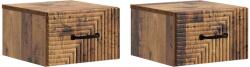 vidaXL Set 2 noptiere suspendate cu sertar, lemn vechi, 34, 5 x 33 x 20 cm (898612)