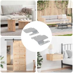 vidaXL Culoar de montare la nivel 2 pcs Argintiu 75 x 66 mm Otel GartenMobel Dekor (864837)