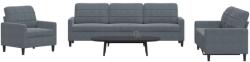 vidaXL Set de canapele cu perne, 4 piese, gri închis, catifea GartenMobel Dekor (3278442) Canapea