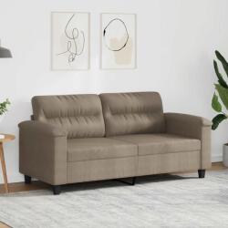 vidaXL Canapea cu 2 locuri, gri taupe, 140 cm, tesatura microfibra GartenMobel Dekor (359561) Canapea
