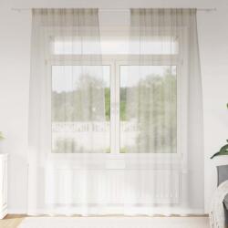vidaXL Cortina din Voile cu perdele 2 pcs Crem 225 x 140 cm Poliester GartenMobel Dekor (4108014)