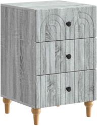 vidaXL Noptiera Sonoma gri cu 3 sertare, 43x41x66, 5 cm, lemn prelucrat (894101)