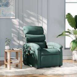 vidaXL Fotoliu de masaj rabatabil, verde închis, material textil GartenMobel Dekor (371707)