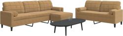 vidaXL Set de canapele cu perne/rulouri, 3 piese, maro, catifea GartenMobel Dekor (3278508) Canapea