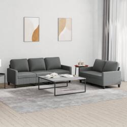 vidaXL Set de canapele cu perne, 2 piese, gri închis, textil GartenMobel Dekor (3201461) Canapea