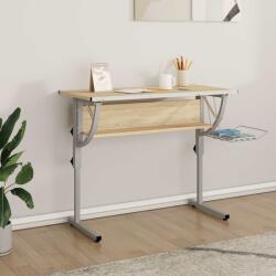 vidaXL Birou stejar sonoma & gri 110x53x(58-87) cm lemn prelucrat&otel GartenMobel Dekor (340930)